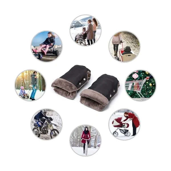 1 Pair Pram Hand Muff Winter Baby Carriage Pushchair Hand Warmer Cart Handmuff Gloves Accessories Waterproof Handmuff for Bike Trailer