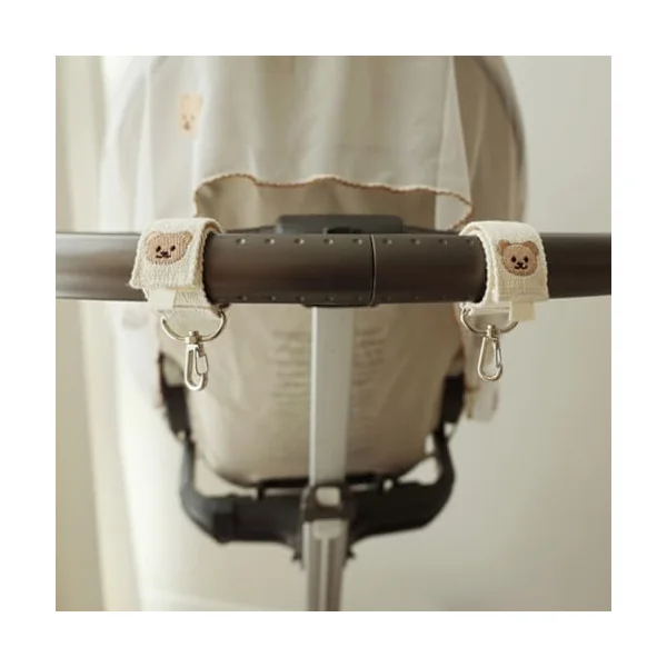 1 PairHookBear Stroller Hooks Adjustable Bag Hanging Hooks Sturdy Stroller Accessories