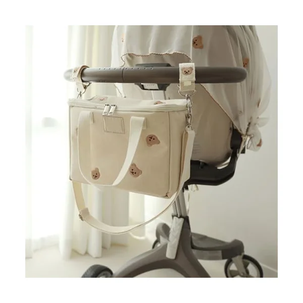 1 PairHookBear Stroller Hooks Adjustable Bag Hanging Hooks Sturdy Stroller Accessories