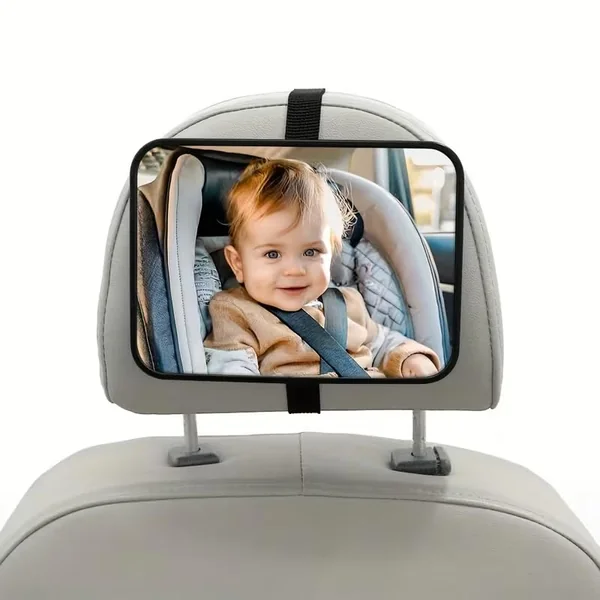 1PC A Rear-Facing Infant Car Mirror That Is Crash-Tested And Shatter-Resistant, Providing a Broad And Clear View., Square