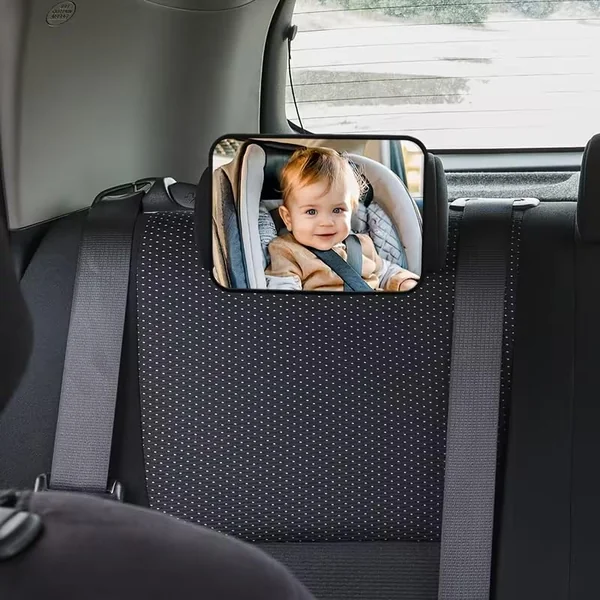 1PC A Rear-Facing Infant Car Mirror That Is Crash-Tested And Shatter-Resistant, Providing a Broad And Clear View., Square