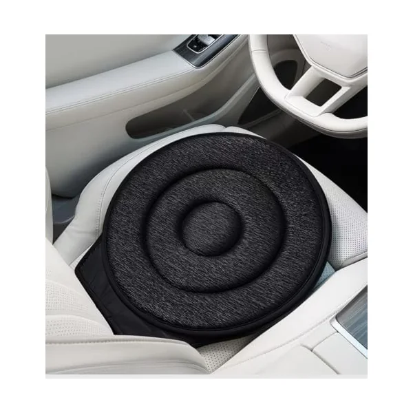 1PCS 360° rotating car seat cushion for Mk7 Mk8 Mk9, | 360° swivel, breathable fabric seat cushion, non-slip base, portable mobility aid cushion