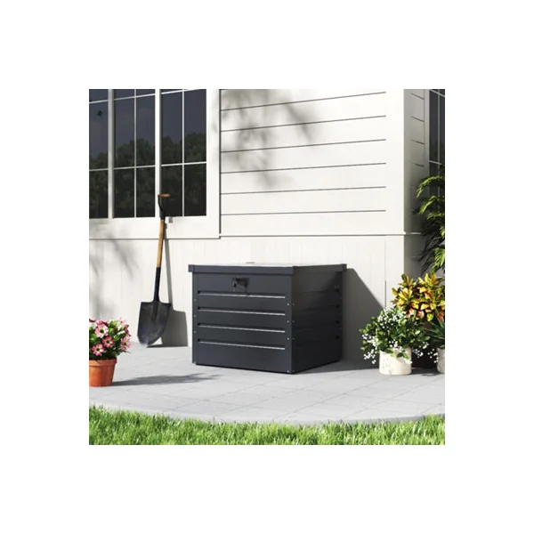 200L Lockable Metal Outdoor Garden Storage Box Without Wheels in Anthracite
