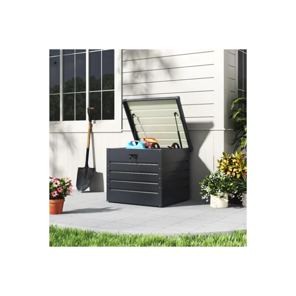 200L Lockable Metal Outdoor Garden Storage Box Without Wheels in Anthracite