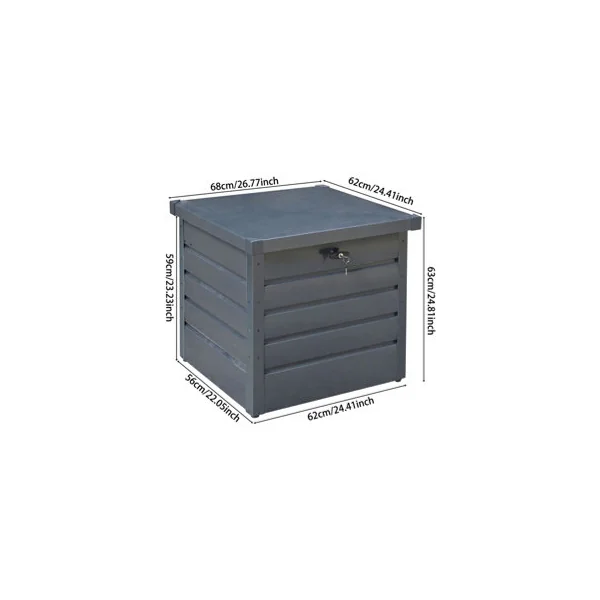 200L Lockable Metal Outdoor Garden Storage Box Without Wheels in Anthracite