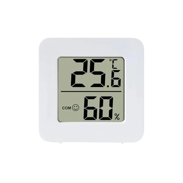 2026 Precision Hygrometer for Indoor Use with Comfort Display, Temperature Measurement Function for Room Climate Monitoring (White, 4.5 x 4.5 cm)