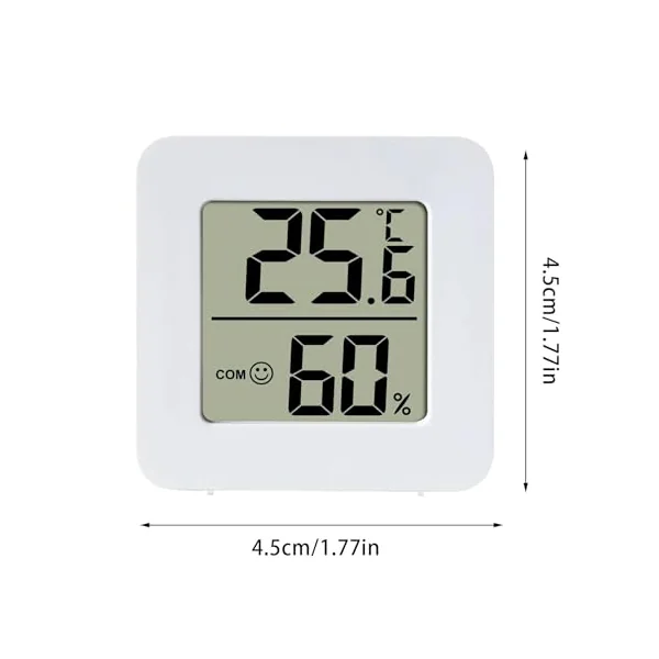 2026 Precision Hygrometer for Indoor Use with Comfort Display, Temperature Measurement Function for Room Climate Monitoring (White, 4.5 x 4.5 cm)