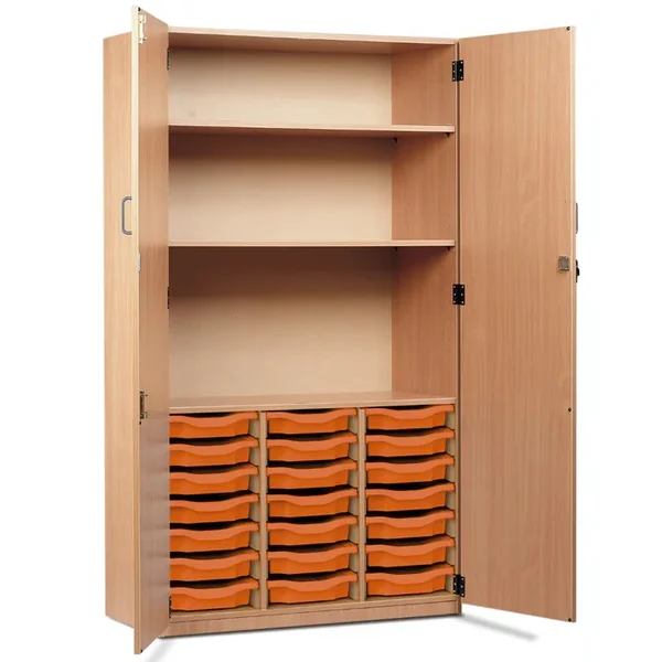 21 Shallow Tray Storage Cupboard - Full Doors