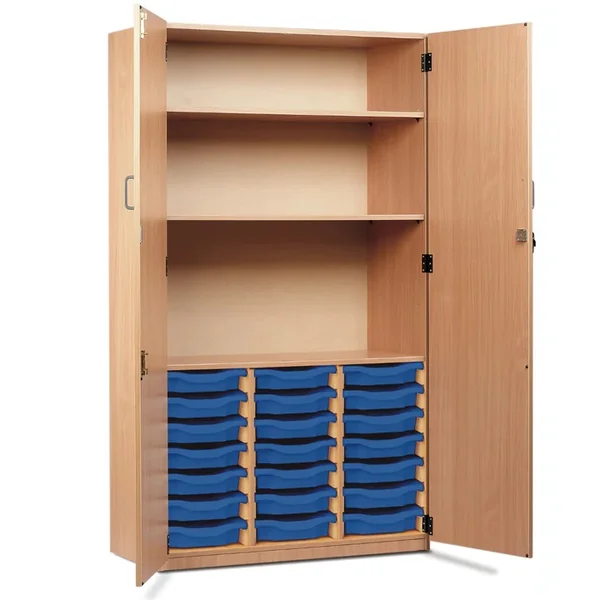21 Shallow Tray Storage Cupboard - Full Doors