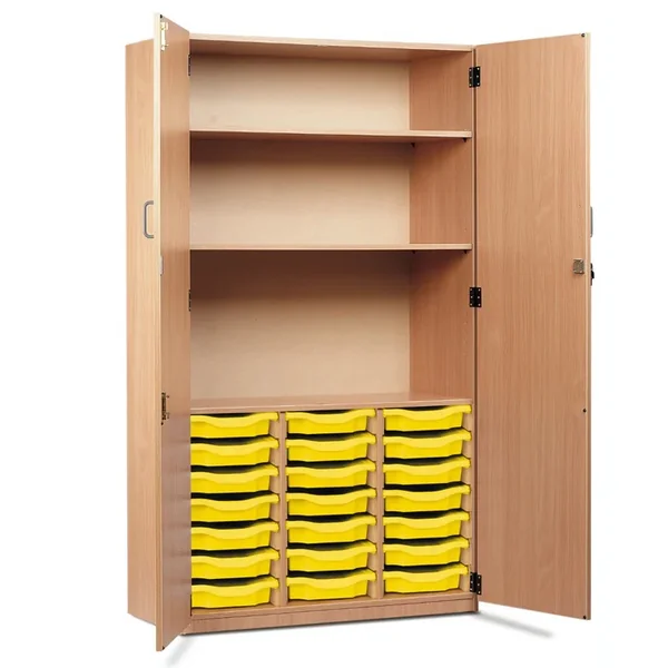 21 Shallow Tray Storage Cupboard - Full Doors