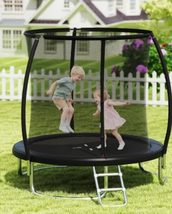 244 cm Trampoline with Safety Enclosure Net and Ladder