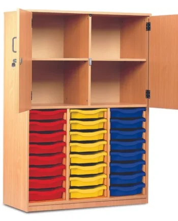 24 Shallow Tray Storage Cupboard - Half Doors