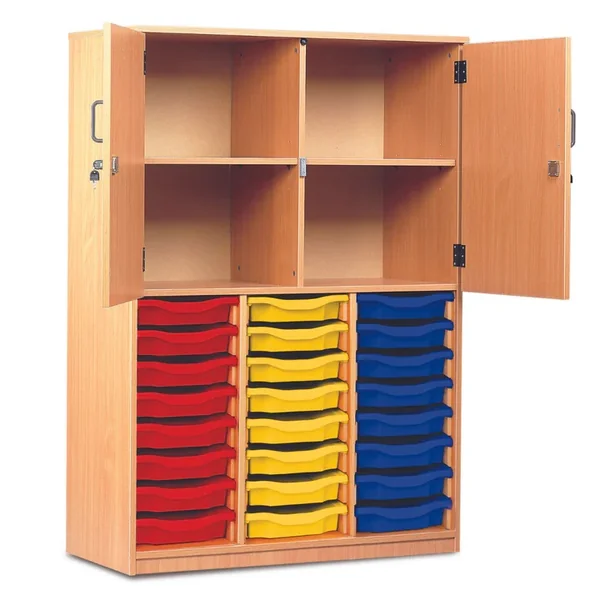 24 Shallow Tray Storage Cupboard - Half Doors