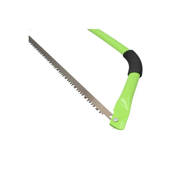 24in Heavy Duty Bow Saw Wood Logs Trees Branches Finger Guard 6 Blades
