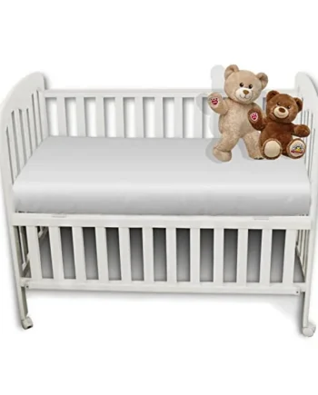 2 Pack Cot Bed Anti-Allergy, Breathable, Easy Care Fitted Sheets for Babies, Toddlers and Nurseries (White, Cot Bed - 70CM x 140CM)