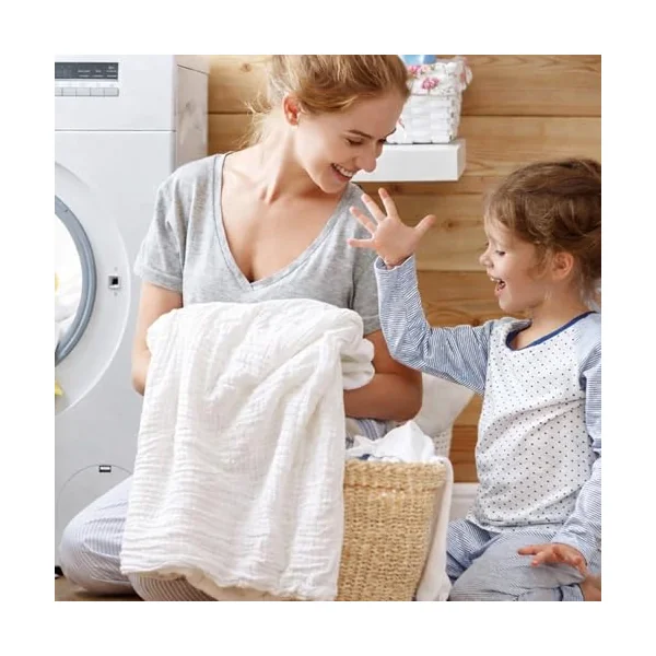 2 Pack Muslin Changing Mat for Girls Boys Neutral Breathable Soft Portable Travel Changing Mat 17" x 33" White