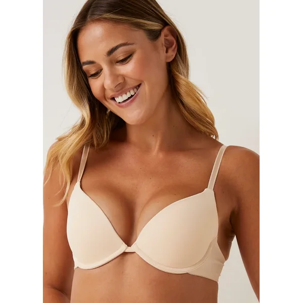 2 Pack Nude & White Smooth Plunge Bras