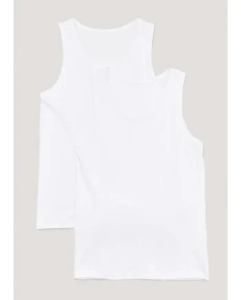 2 Pack White Vests