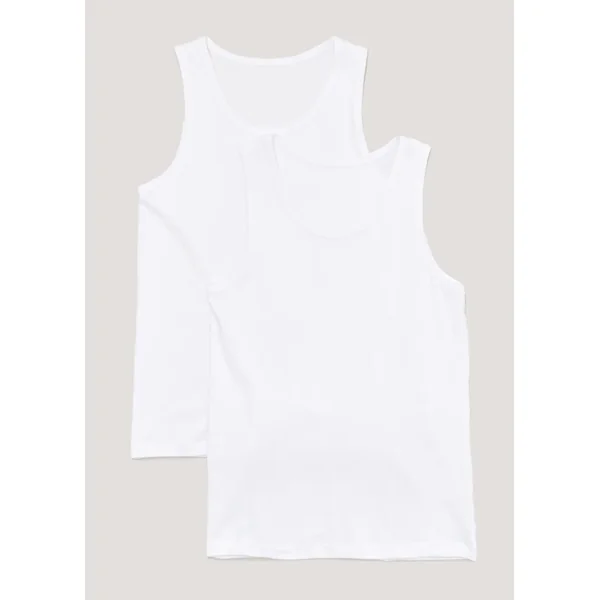 2 Pack White Vests