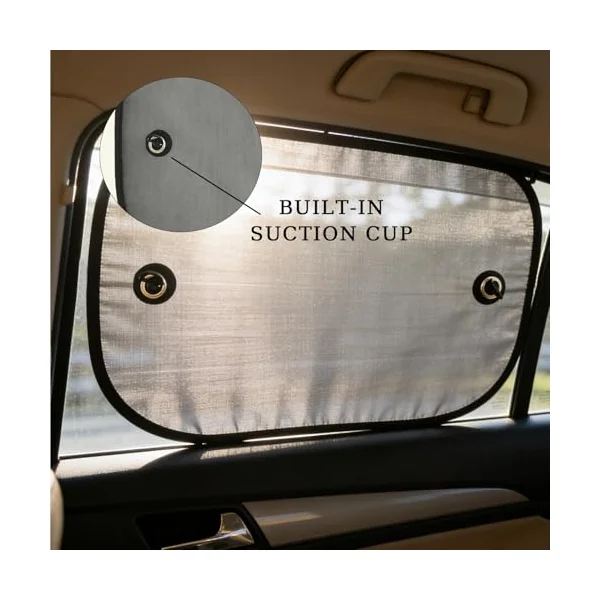 2 Pcs Baby Car Sun Shade,44cm*38cm Suction Disc Car Window Shades for Babys Sun Visor Blinds,Universal Protection Sunshade Blocker Harmful Uv Rays GlareBlocking Heat Pack Cars for Kids Boby and Pets