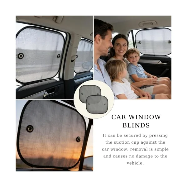 2 Pcs Baby Car Sun Shade,44cm*38cm Suction Disc Car Window Shades for Babys Sun Visor Blinds,Universal Protection Sunshade Blocker Harmful Uv Rays GlareBlocking Heat Pack Cars for Kids Boby and Pets