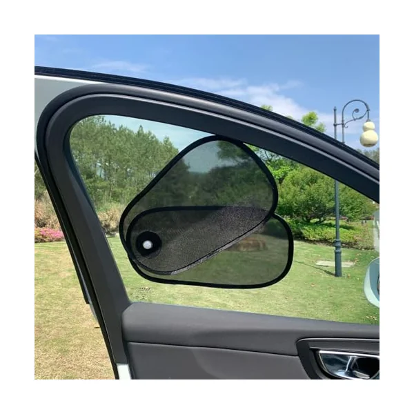 2 PCS Car Window Shades,Adjustable Side Window Sun Shade 16.14" × 8.66" Mesh Sun Blocker with Suction Cups,Rotatable 2-in-1 Sun Visor for Baby,Driver/Passenger/Rear Windows,UV & Glare Protection