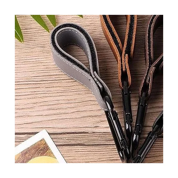 2 Pcs Stroller Hooks Bag Hooks for Hanging Diaper Bags Multipurpose Stroller Clip for Grocery Shopping bags, Leather Pram Straps Baby Stroller