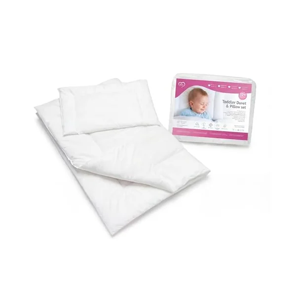 2 Piece Cot Bed Duvet Quilt & Flat Pillow Set 12M+ (135x100 cm)