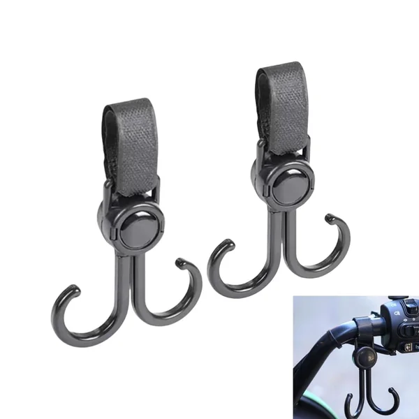 2 Pieces Stroller Hook, 360° Swivel Universal Stroller Hooks, Multifunctional Stroller Hook, Pushchair, Pushchair