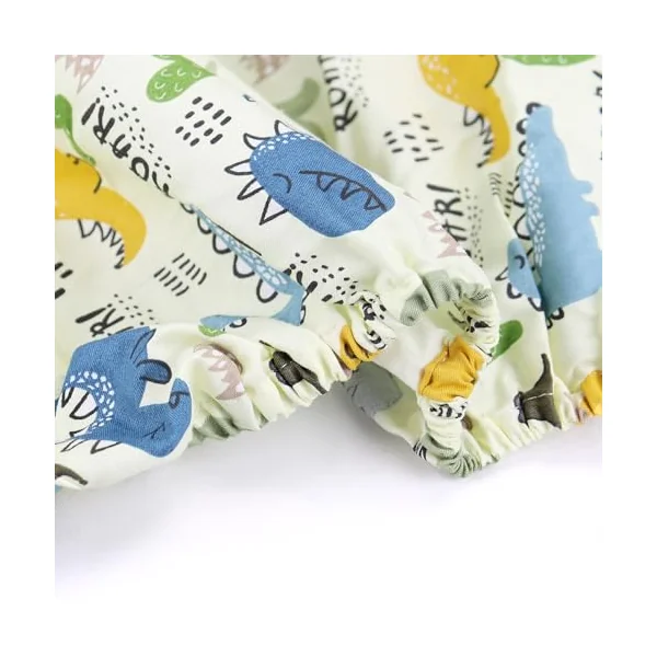 2 x Cot Bed Sheets Cot Sheets 120x60 Fitted Cotton Soft Bed sheets Hypoallergenic Fully Elasticated Skirt Breathable Easy Care(Car+Dinosaur)