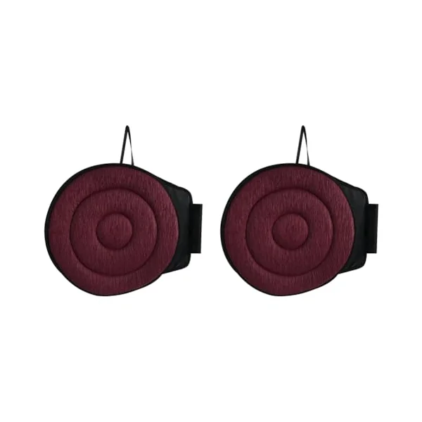 2pcs 360° Rotating Car Seat Cushion for Driving 15.7in Seat Cushion for Car Swivel Seat Cushion for Car for Elderly for Car Seats, Home, Office Chairs Burgundy Color