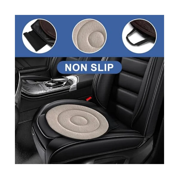 2pcs 360° Rotating Car Seat Cushion for Driving 15.7in Seat Cushion for Car Swivel Seat Cushion for Car for Elderly for Car Seats, Home, Office Chairs Burgundy Color