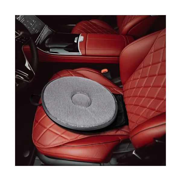 2pcs Rotating Car Seat Cushion 360 Degree Swivel Seat Pads Made of Wrinkle Polyester and Eva for Providing Exceptional Comfort and Enhanced Safety