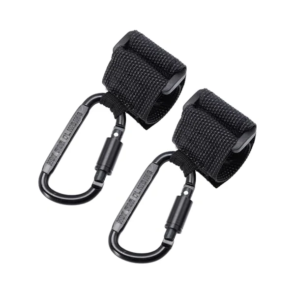 2Pcs Stroller Hooks, Non-Slip PU Alloy Pushchair Bag Hangers for Shopping Cart and Nursery Use, Space-Saving Clips for Hanging Bags