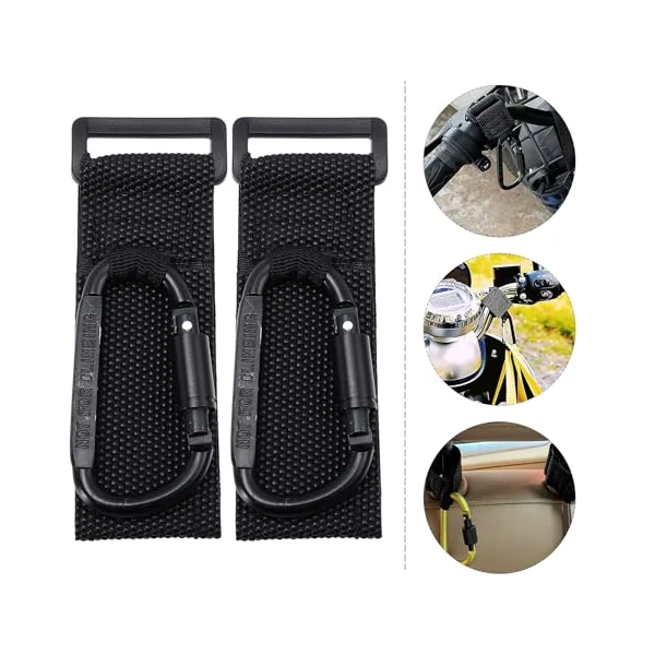 2Pcs Stroller Hooks, Non-Slip PU Alloy Pushchair Bag Hangers for Shopping Cart and Nursery Use, Space-Saving Clips for Hanging Bags