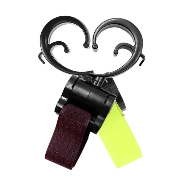 2pcs Stroller Hooks with Detachable Straps, Multipurpose Bag Hanger Clips for Stroller, Electric Scooter, Wheelchair – Green and Brown, No- -and-Loop Attachment for Shopping
