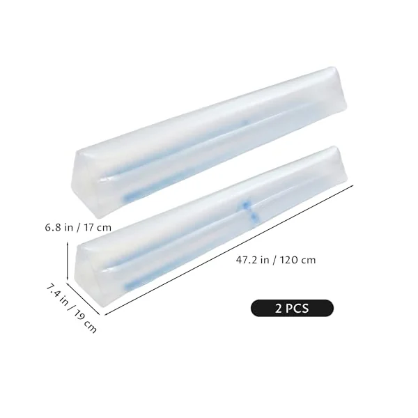 2PCS Travel Bed Rails for Toddlers, Portable Inflatable Bed Bumpers Soft Pvc Non-slip Toddler Bumper for Home & Travel, 47in