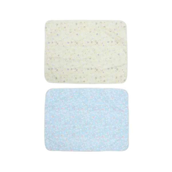 2pcs Waterproof Baby Changing Mat with Breathable Cotton and Polyester Fiber, Portable and Lovely Cartoon Design, for Bed Use to Keep Babies Dry and Comfortable
