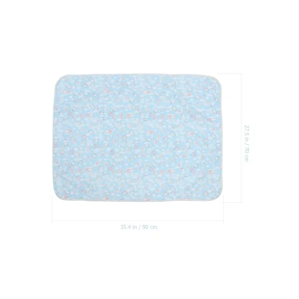 2pcs Waterproof Baby Changing Mat with Breathable Cotton and Polyester Fiber, Portable and Lovely Cartoon Design, for Bed Use to Keep Babies Dry and Comfortable