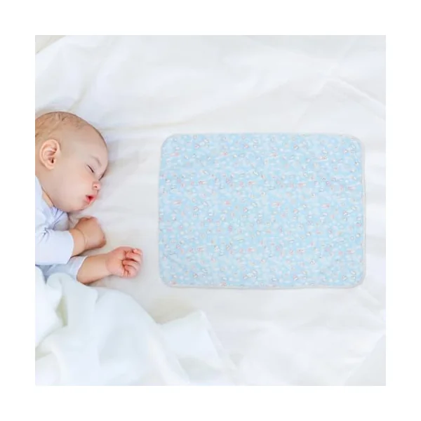 2pcs Waterproof Baby Changing Mat with Breathable Cotton and Polyester Fiber, Portable and Lovely Cartoon Design, for Bed Use to Keep Babies Dry and Comfortable
