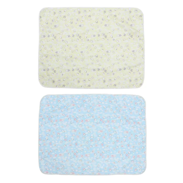 2pcs Waterproof Baby Changing Mat with Breathable Cotton and Polyester Fiber, Portable and Lovely Cartoon Design, for Bed Use to Keep Babies Dry and Comfortable