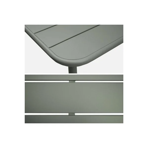 2-seater square steel garden table Khaki Green - sweeek