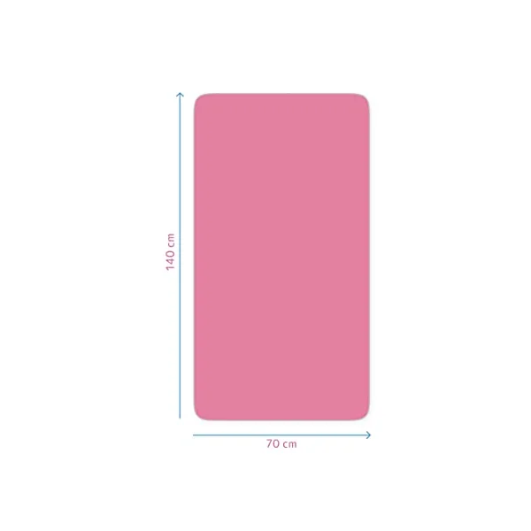 2X Jersey 100% Cotton Fitted Sheet for 140 x 70 cm Toddler Baby Cot Bed Mattress (Pink)