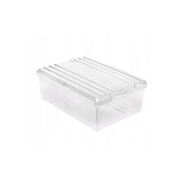 2x Plastic Shoe Box Storage Container Set With Lid Stackable Air Vents Organizer