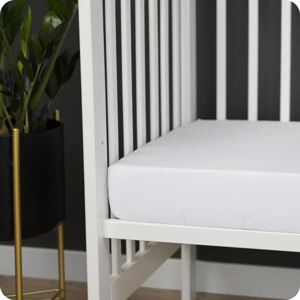 2x White Soft Bamboo Fitted Sheet | Size: Mini Cot 100x50cm OR Standard 120x60cm OR Cot Bed/Junior/Toddler Bed 140x70cm (120x60cm - standard cot)
