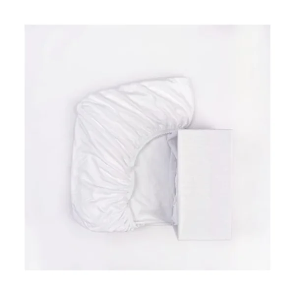 2x White Soft Bamboo Fitted Sheet | Size: Mini Cot 100x50cm OR Standard 120x60cm OR Cot Bed/Junior/Toddler Bed 140x70cm (120x60cm - standard cot)