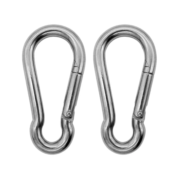 304 Stainless Steel Carabiners - Heavy Duty, Durable & Rust-Free Clips for Gym, Swing, Dog Leashes, Hammocks, Keychains, and More