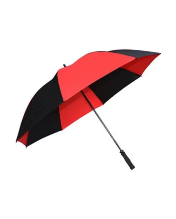 30" Fiberglass Golf Umbrealla - BLACK/RED - Comfort Handle & Lightweight Brolly