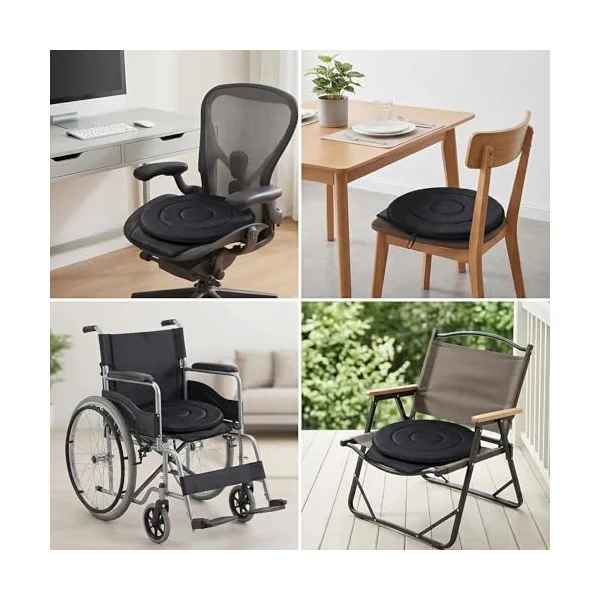 360 Degree Rotating Car Seat Cushion Swivel Car Seat Cushion Universal Fit, Car Seat Turning Aid Non-Slip Pad Lightweight Portable Circle Cushion for Seniors Elderly Disabled