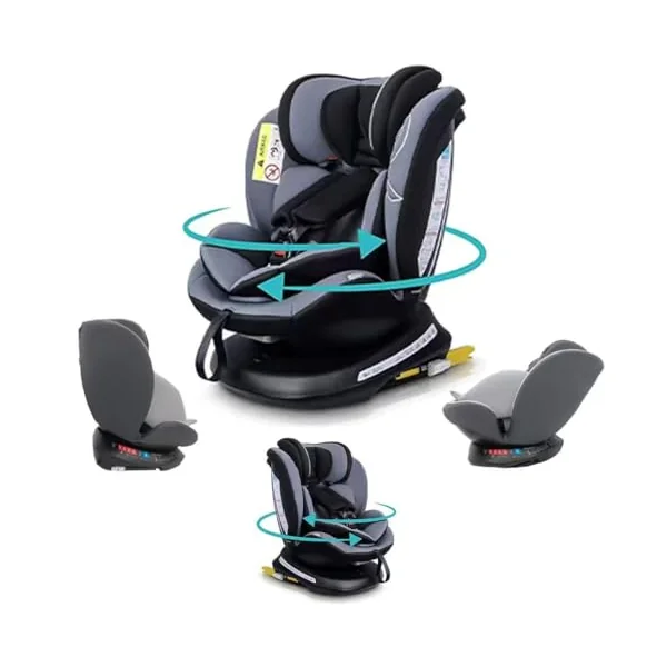 360° Rotating Car Seat, Baby Carriage, Car Infant Seat, Baby Booster Seat, R129, ISOFIX, Birth to 12yrs (40-150cm), i-Size, Group 0+/1/2/3, Recline 170°, Swivel, 0-36 KG Newborn, New